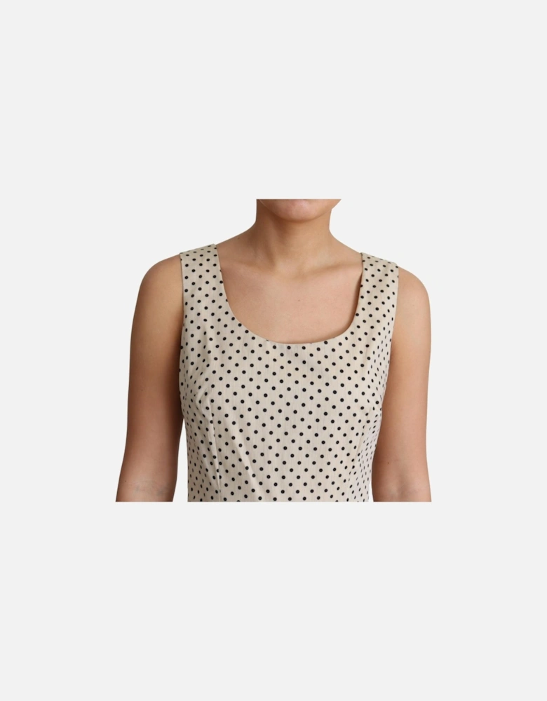 Dolce Gabbana Polka Dot Dress Aline Women - Beige Dresses