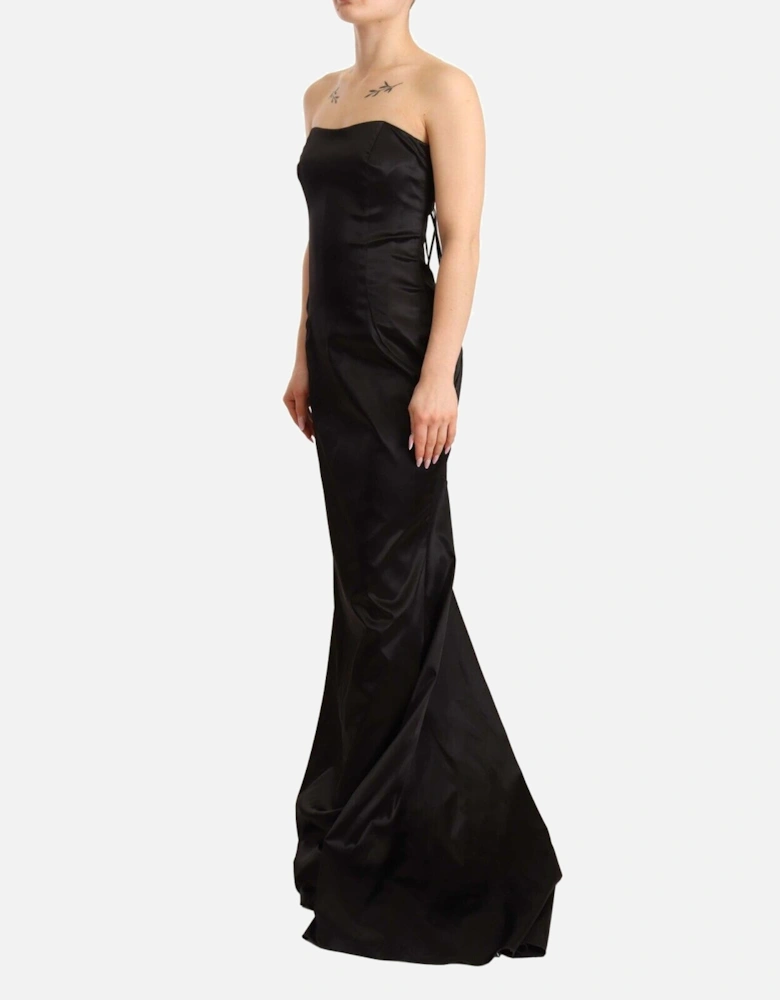Strapless Sheath Mermaid Dress with Zipper Closure Women - Black