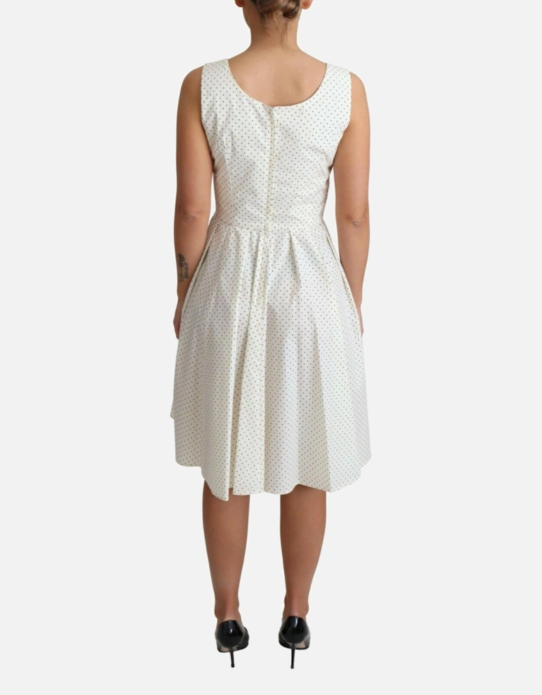 Aline Mini Dress Sleeveless Polka Dot Dress Women - White Dresses