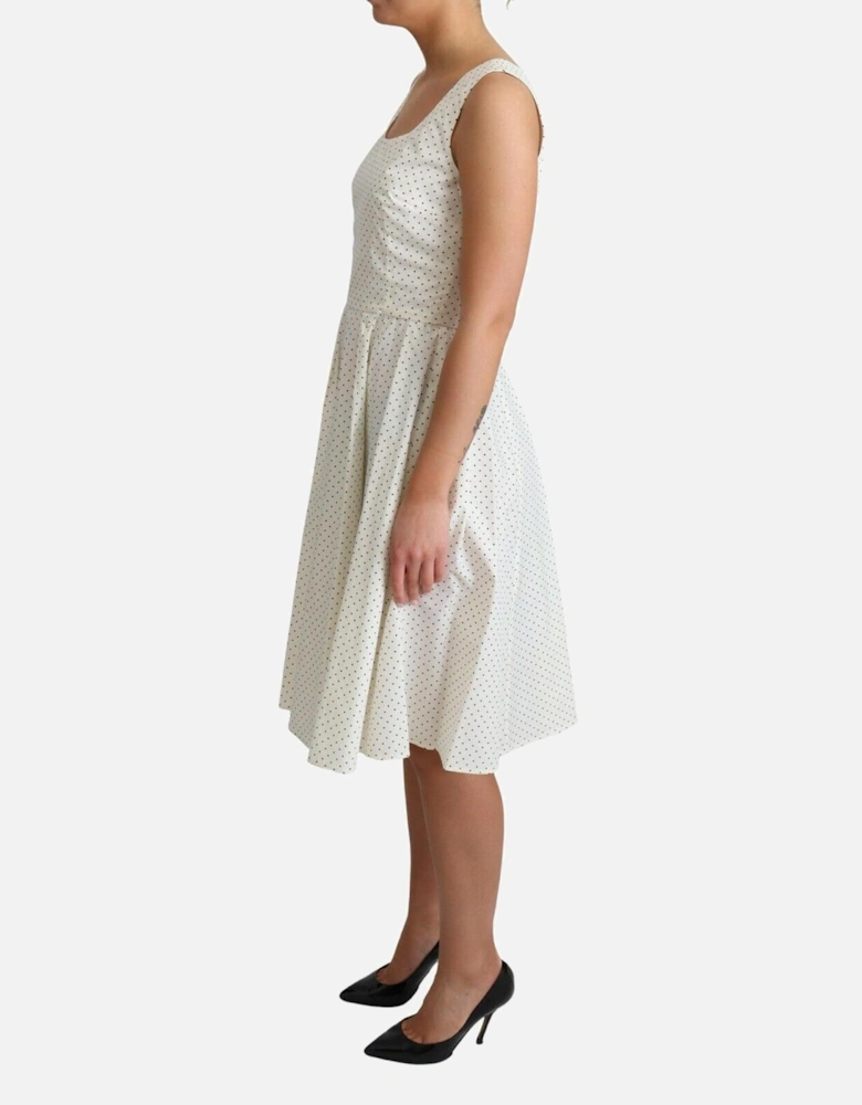 Aline Mini Dress Sleeveless Polka Dot Dress Women - White Dresses