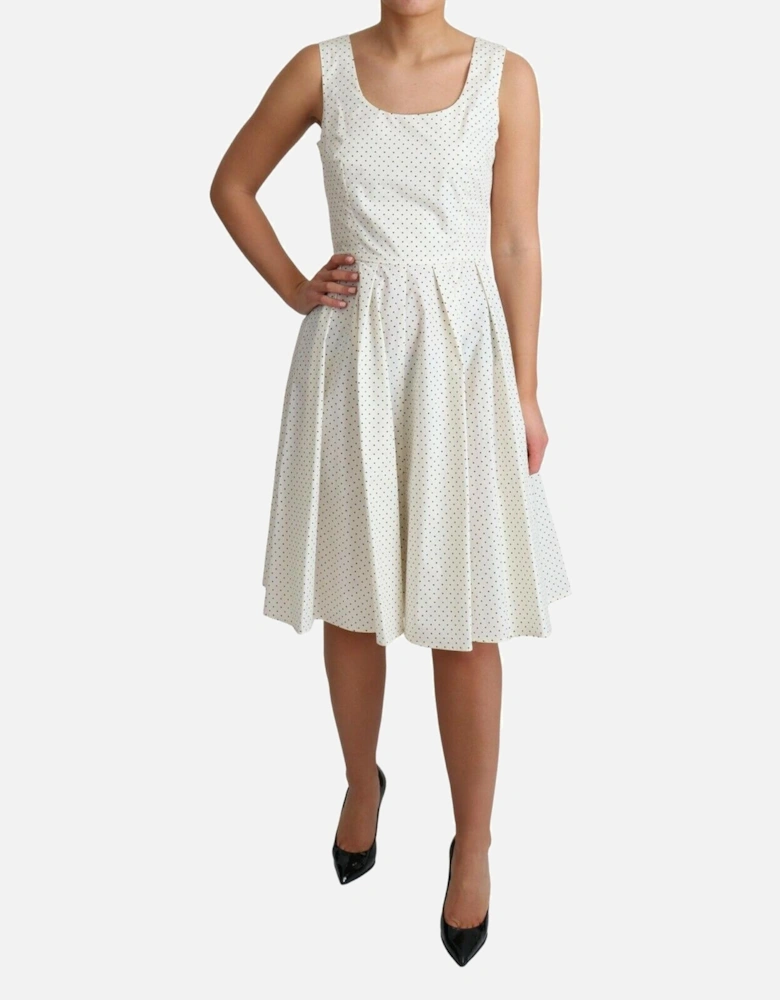 Aline Mini Dress Sleeveless Polka Dot Dress Women - White Dresses