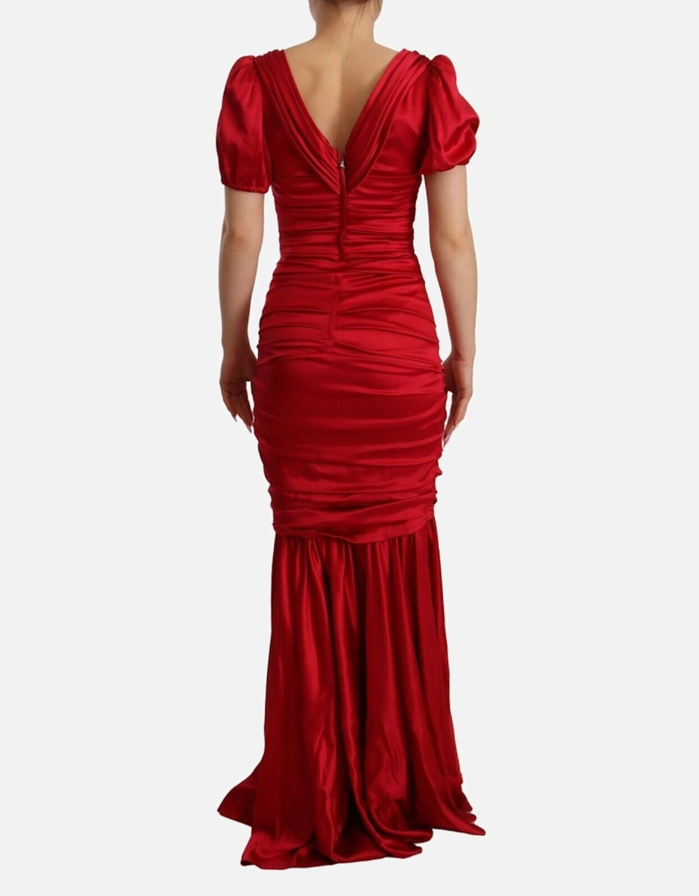 Dolce Gabbana Silk Crepe Mermaid Gown Red Women Dresses