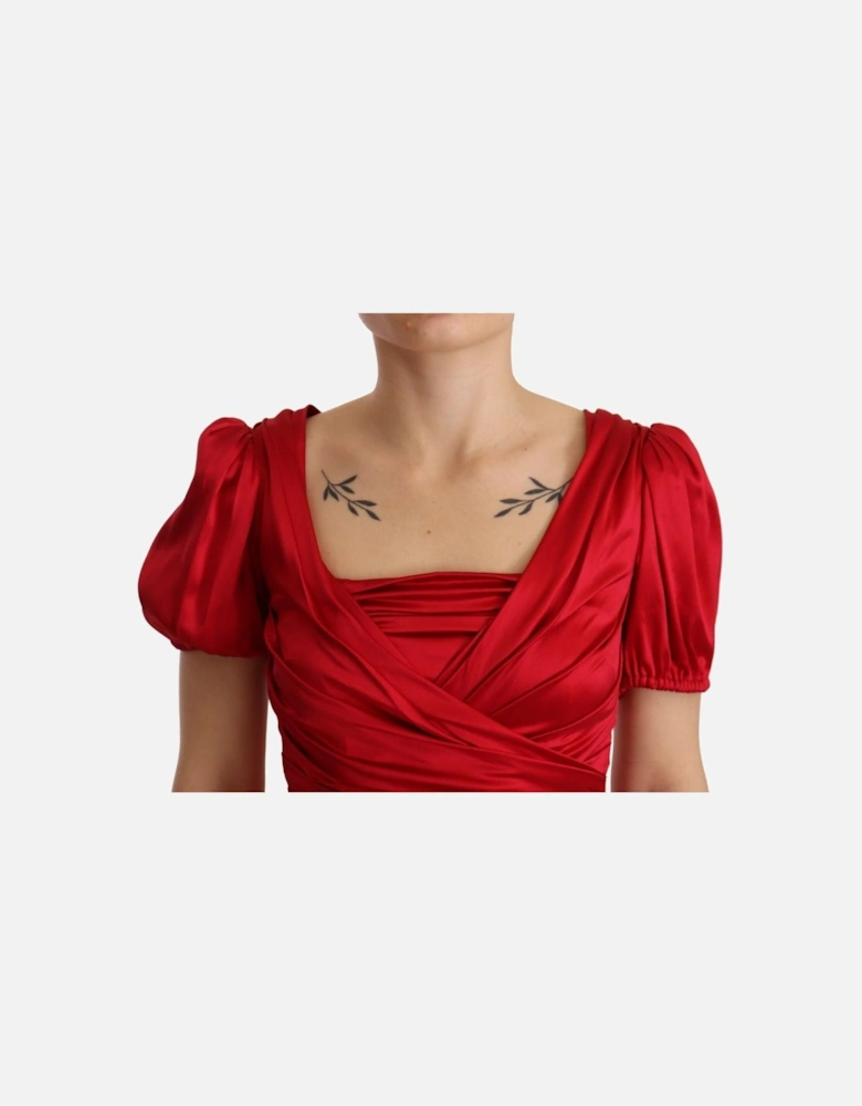 Dolce Gabbana Silk Crepe Mermaid Gown Red Women Dresses