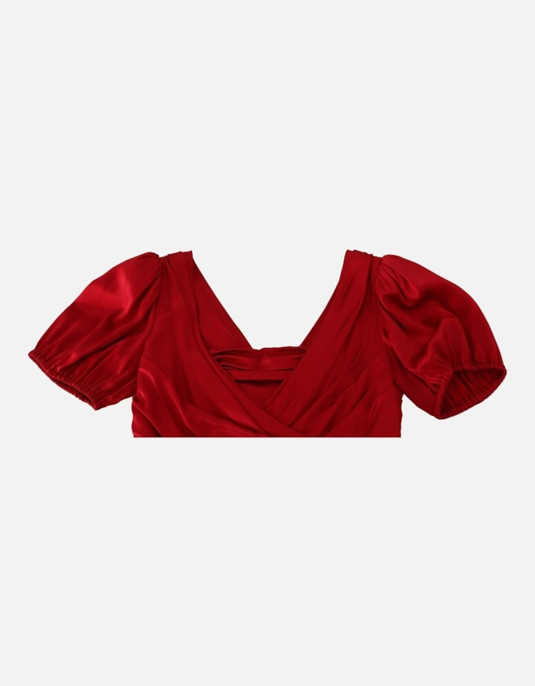 Dolce Gabbana Silk Crepe Mermaid Gown Red Women Dresses