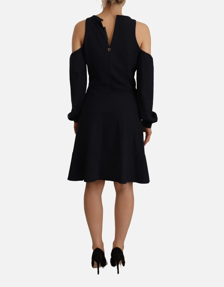 Cold Shoulder VNeck Mini Dress Women - Black Dresses