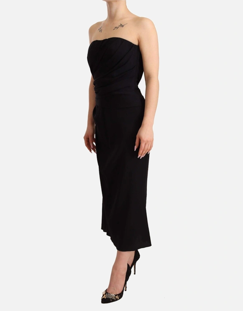 Dolce Gabbana Strapless Midi Dress DR28252 Women - Black Dresses