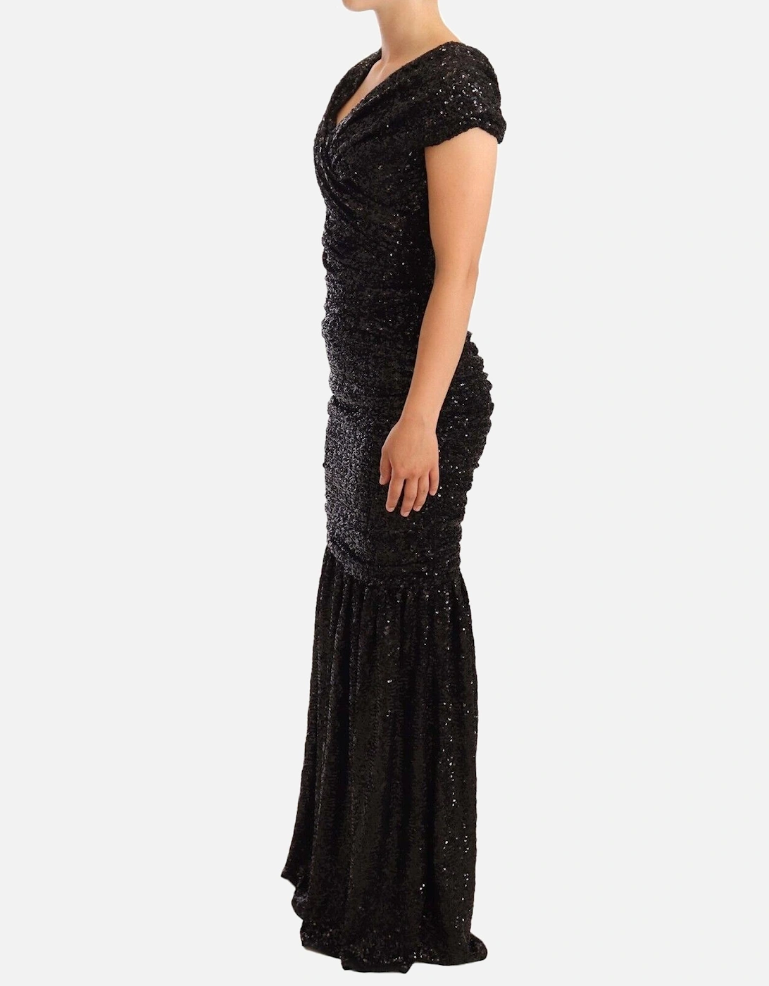 Sequin Open Shoulder Black Dress Women Dresses
