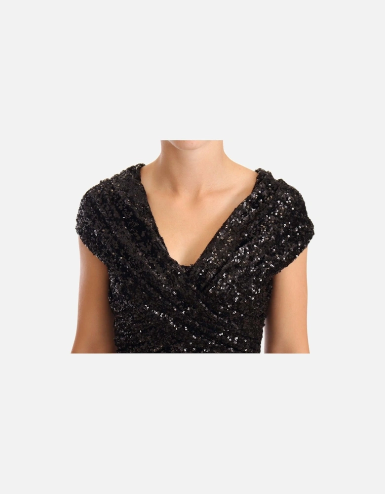 Sequin Open Shoulder Black Dress Women Dresses