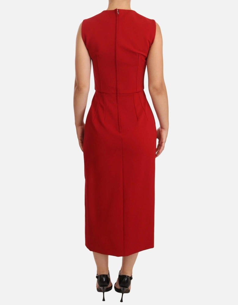 Dolce Gabbana Red Sleeveless Midi Dress DR28180 Women Dresses