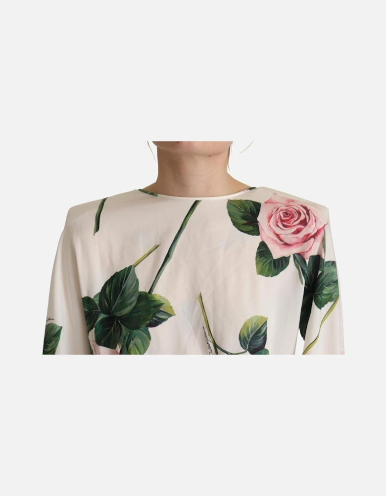 Rose Print Mini Dress Model DR28649 Women - White Dresses