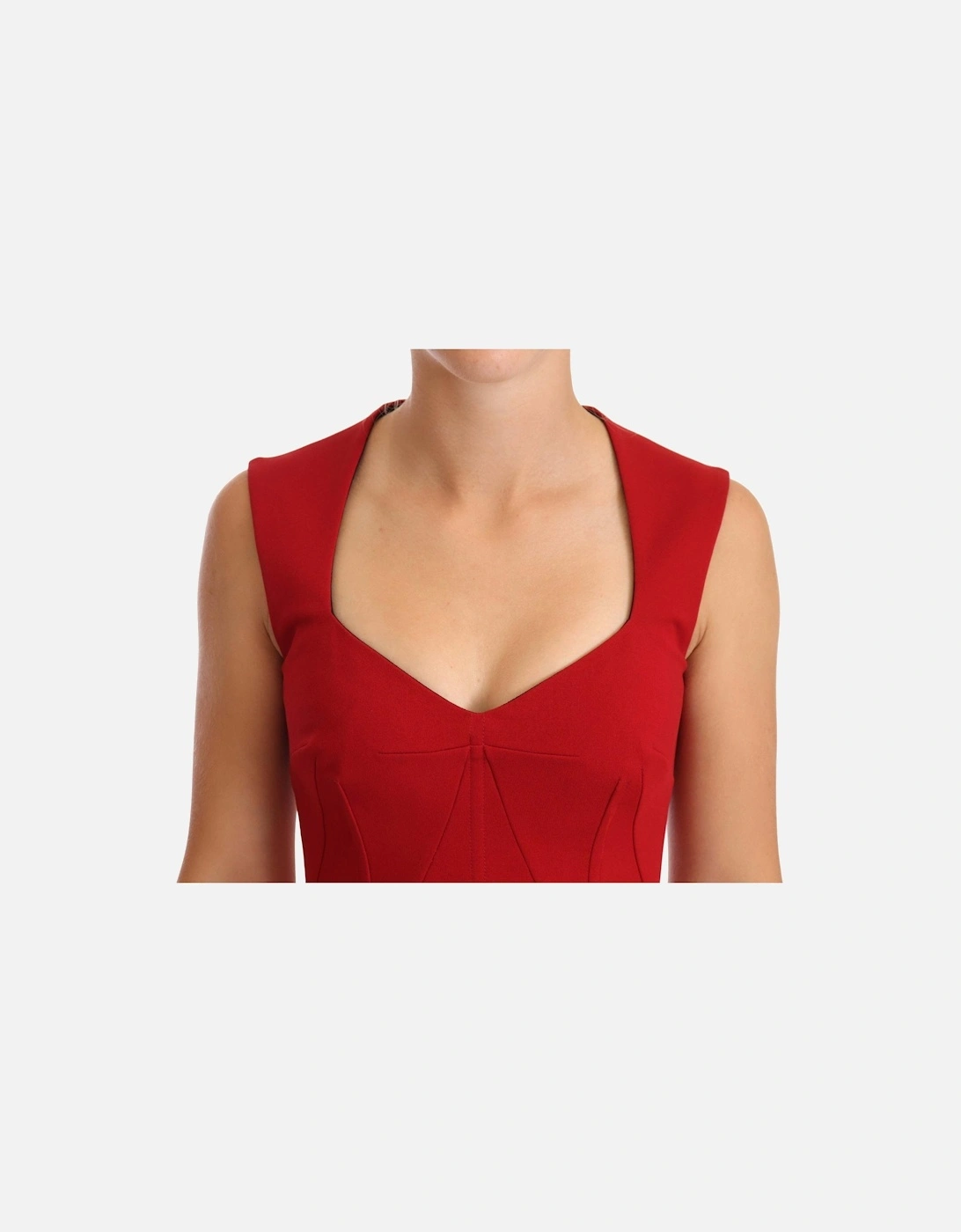 Dolce Gabbana Red Sleeveless Midi Dress DR28180 Women Dresses