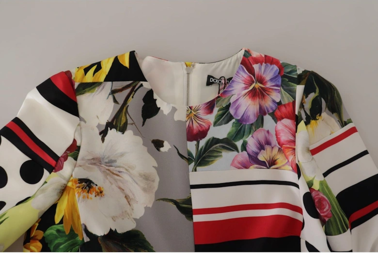 Floral Patchwork Mini Dress Multicolor Women Dresses