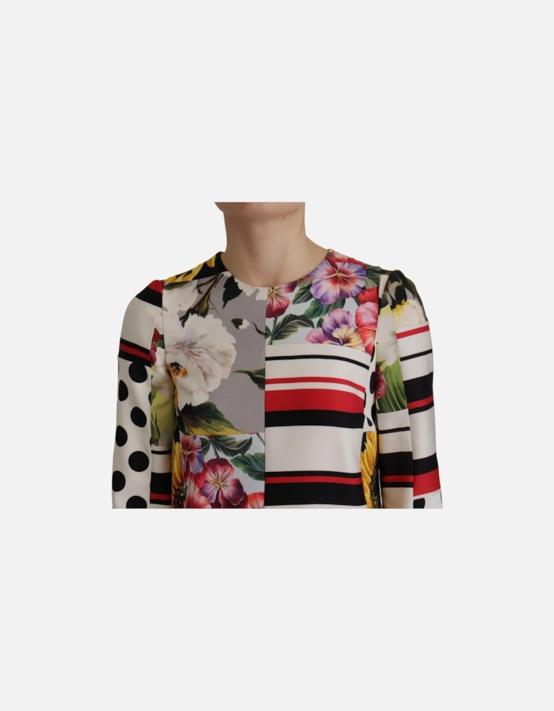 Floral Patchwork Mini Dress Multicolor Women Dresses