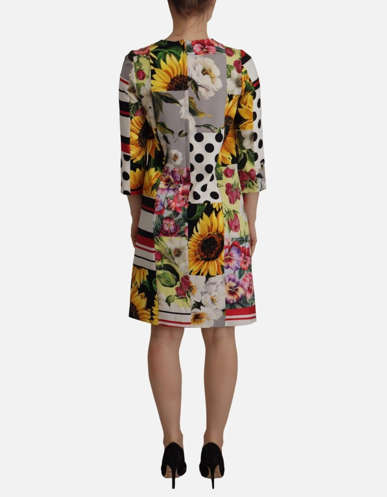 Floral Patchwork Mini Dress Multicolor Women Dresses