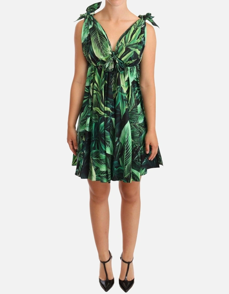 Dolce Gabbana Mini Dress Tropical Print Women - Green Dresses