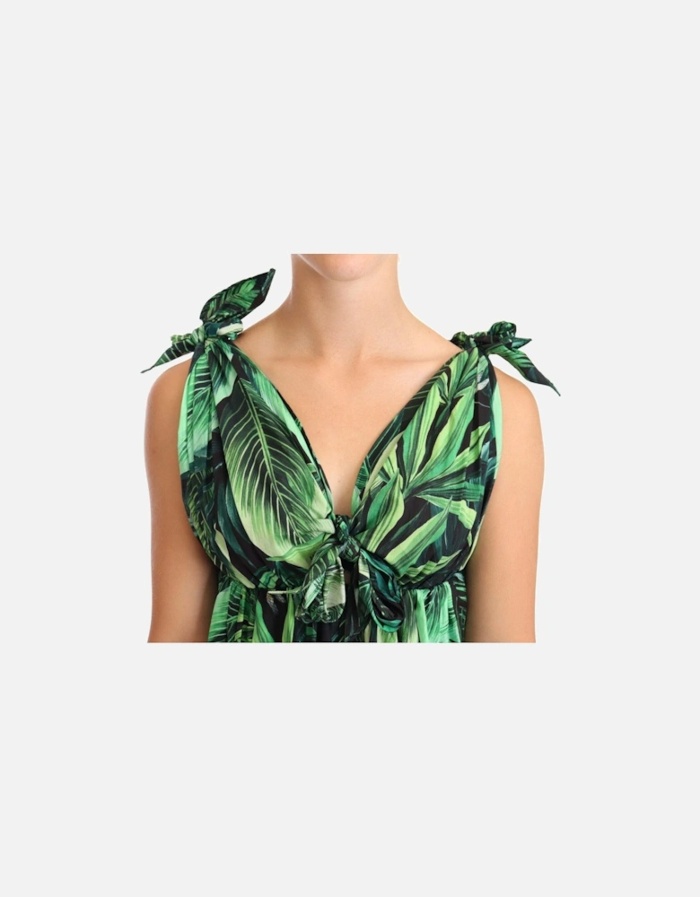 Dolce Gabbana Mini Dress Tropical Print Women - Green Dresses