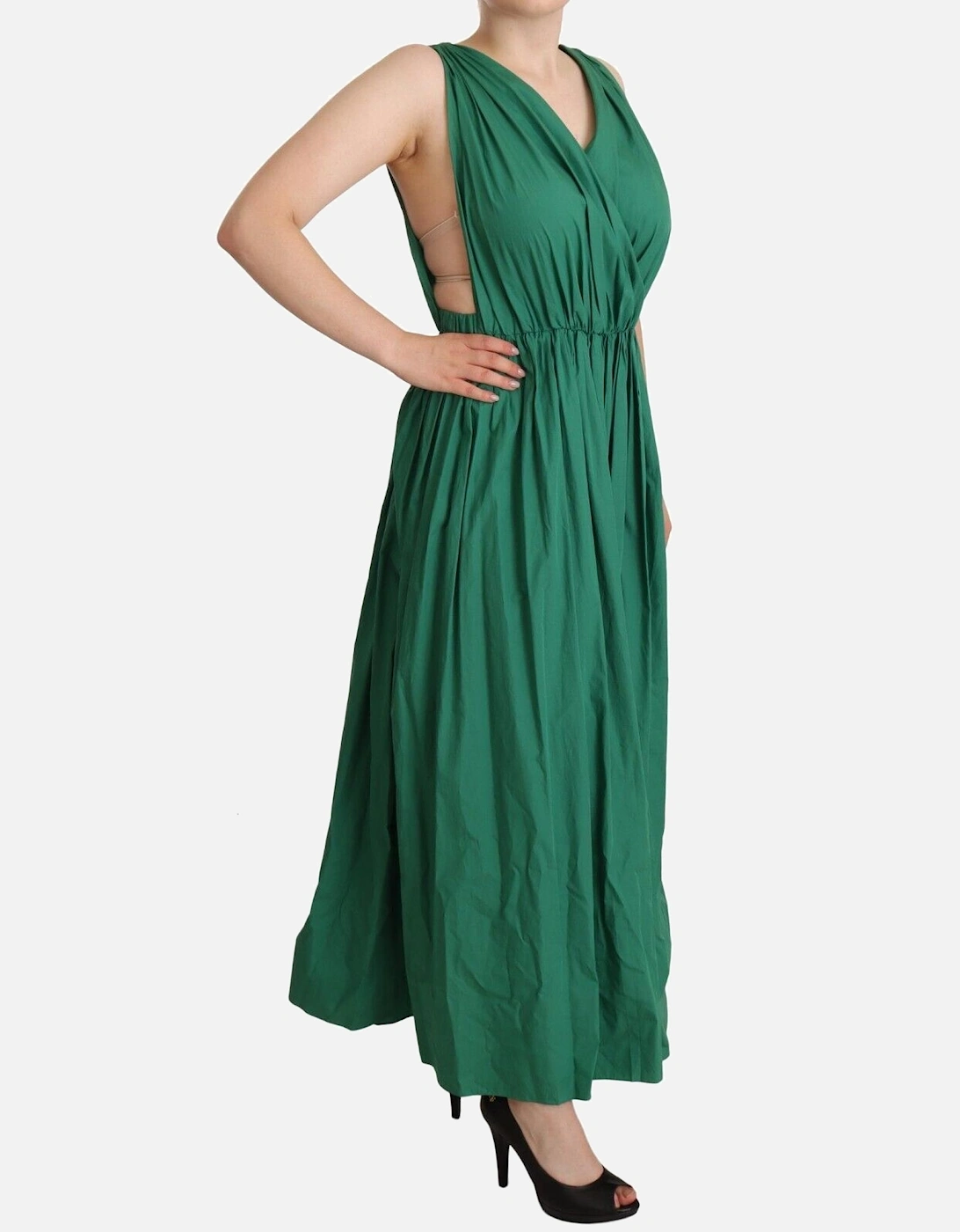 Dolce Gabbana Maxi Dress Sleeveless VNeck Women - Green Dresses