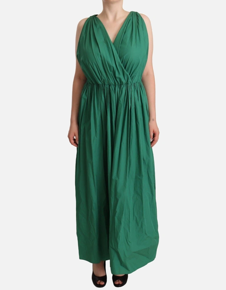 Dolce Gabbana Maxi Dress Sleeveless VNeck Women - Green Dresses