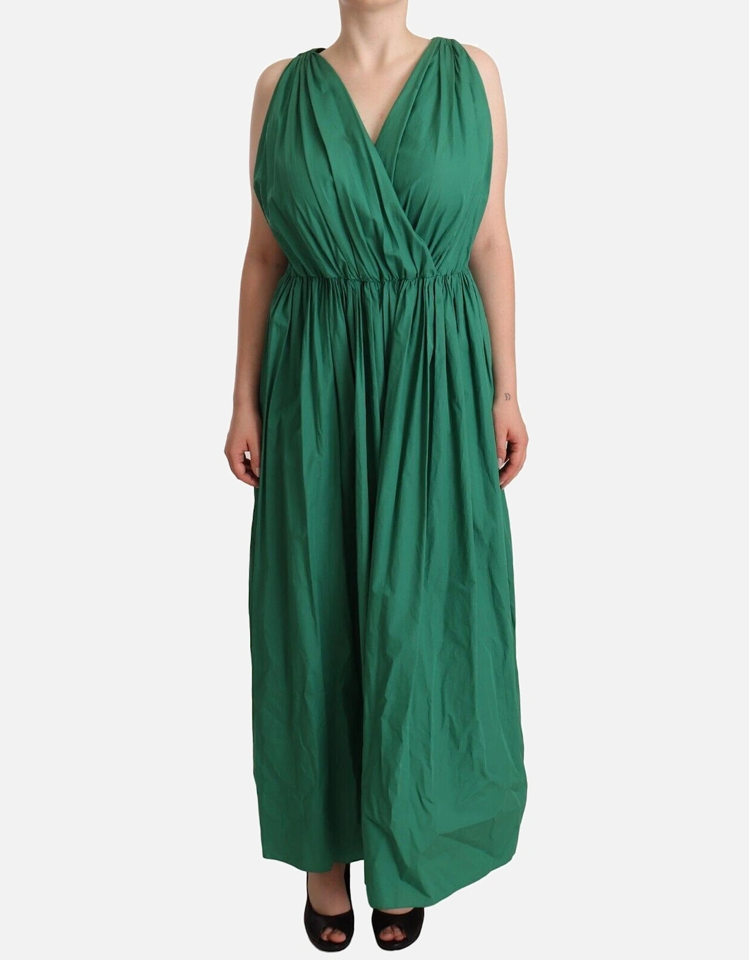 Dolce Gabbana Maxi Dress Sleeveless VNeck Women - Green Dresses, 6 of 5