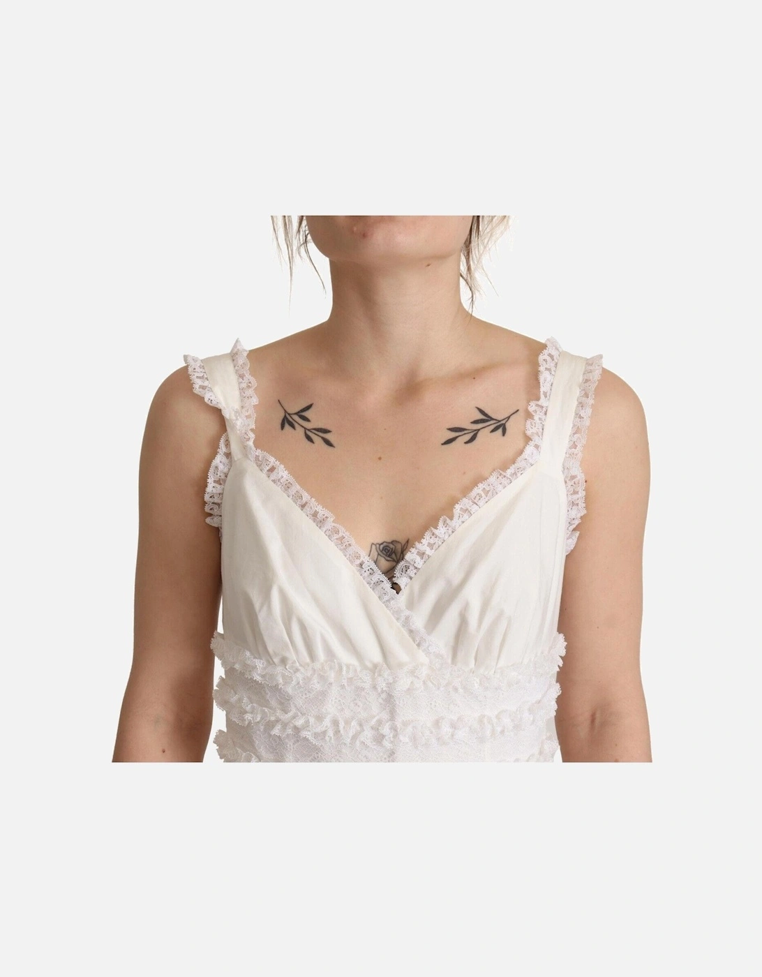 Tiered LaceTrimmed Cotton Poplin Maxi Women - White Dresses