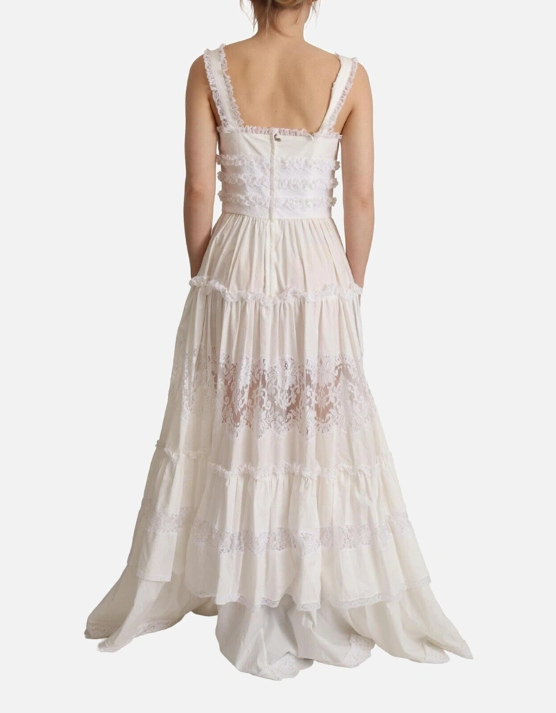 Tiered LaceTrimmed Cotton Poplin Maxi Women - White Dresses