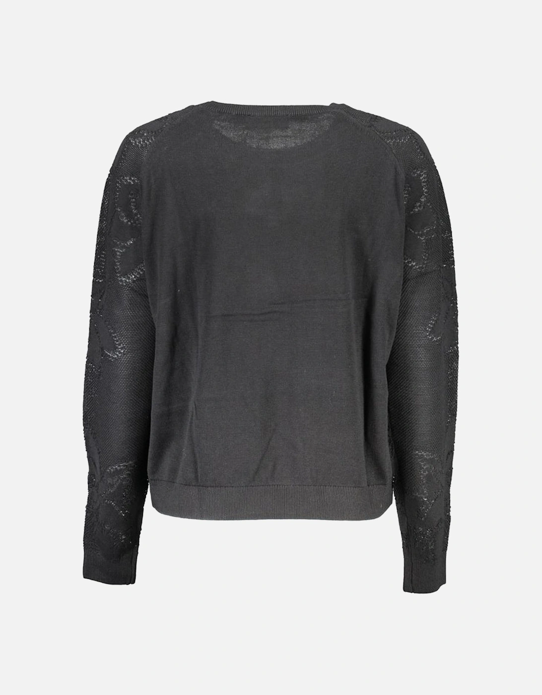 Long-Sleeved Crew Neck Sweater with Contrast Logo Details Women -
