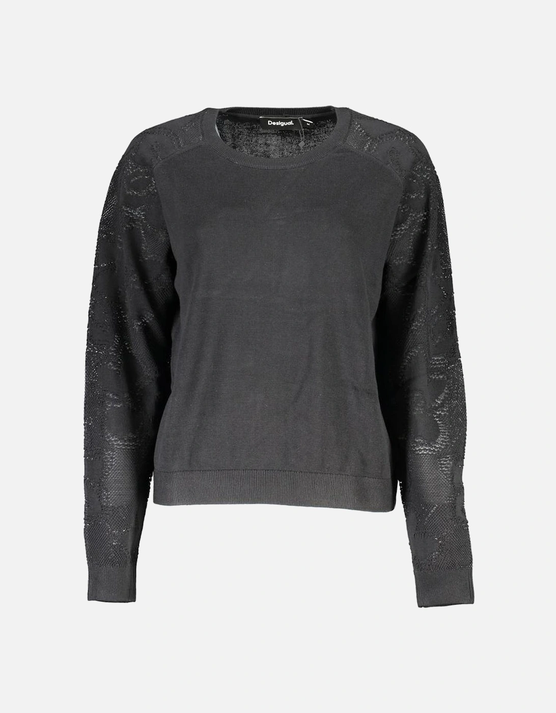 Long-Sleeved Crew Neck Sweater with Contrast Logo Details Women -, 3 of 2