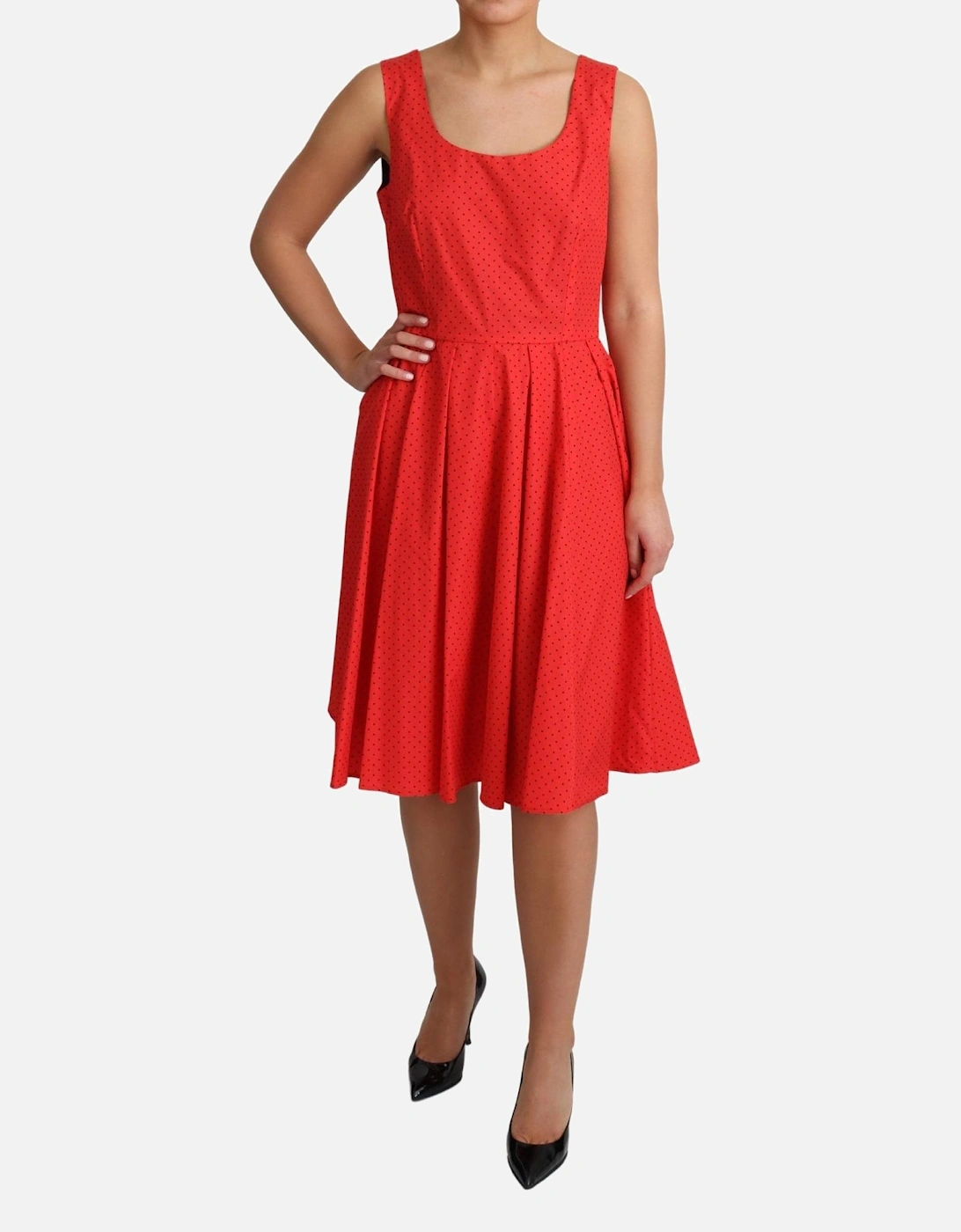 Dolce Gabbana Polka Dot Dress Aline Style Women - Red Dresses