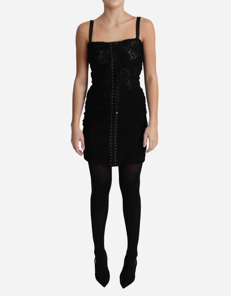 Lace Mini Dress Corset Style Women - Black Dresses