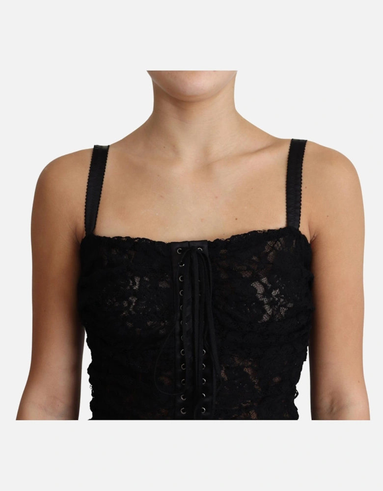 Lace Mini Dress Corset Style Women - Black Dresses