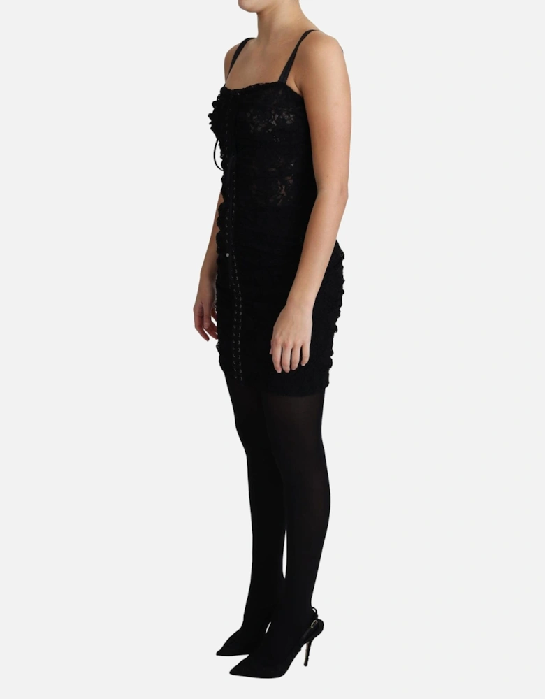 Lace Mini Dress Corset Style Women - Black Dresses