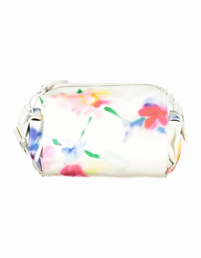 Adjustable Shoulder Bag with Multiple Pockets and Logo. Women - White