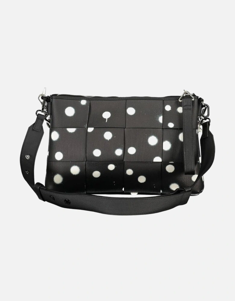 Polka Dot Bag with Removable Chain Shoulder Strap and Contrast Details