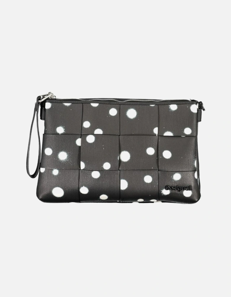 Polka Dot Bag with Removable Chain Shoulder Strap and Contrast Details