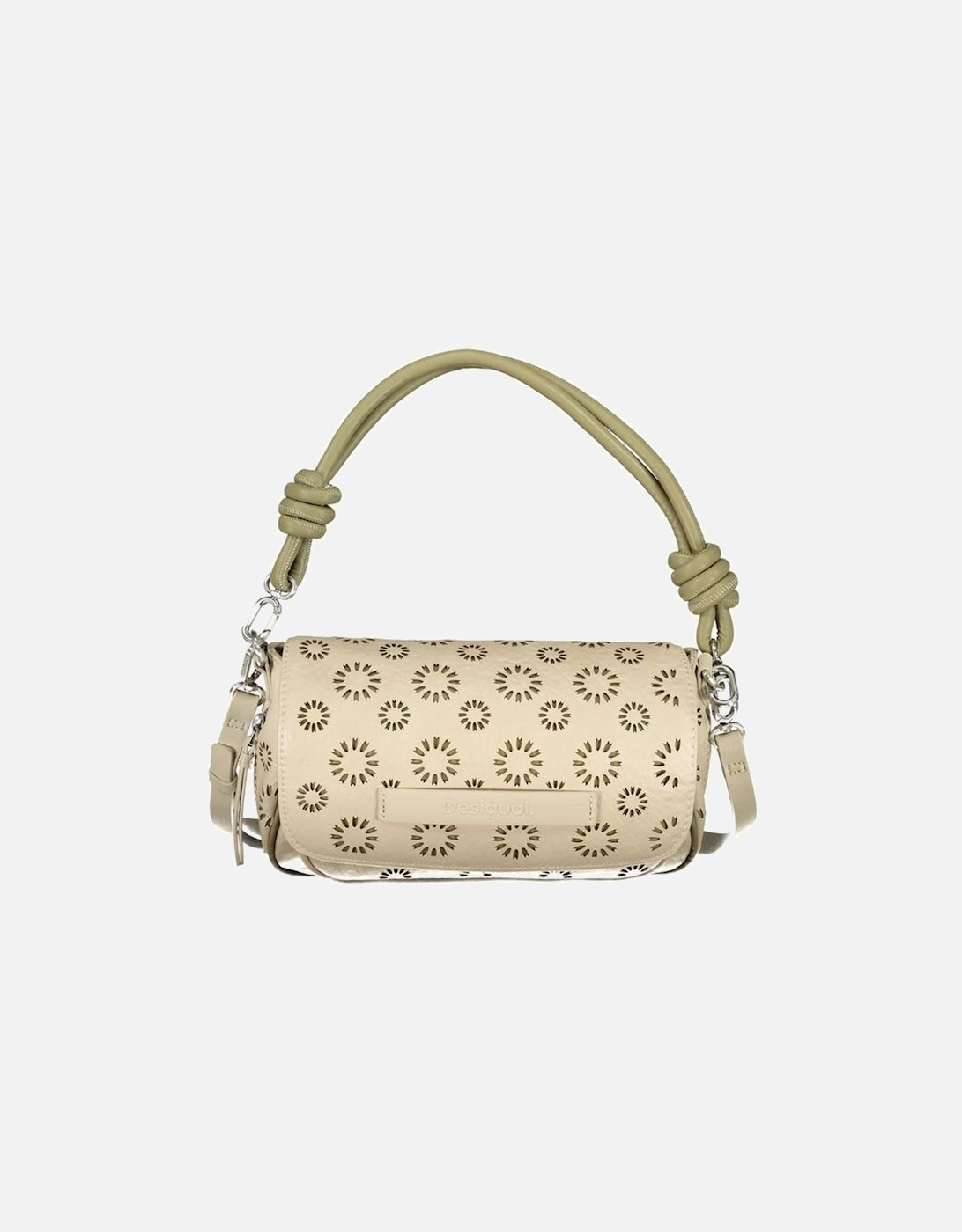 Desigual Women's Cream Contrast Detail Extendable Bag With Multiple Pockets And Handles - Size: One Size