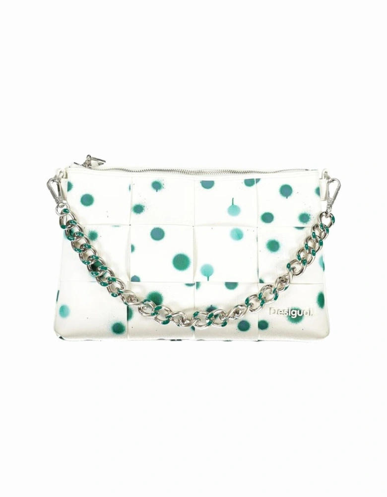 Polka Dot Bag with Removable Chain Shoulder Handle and Adjustable