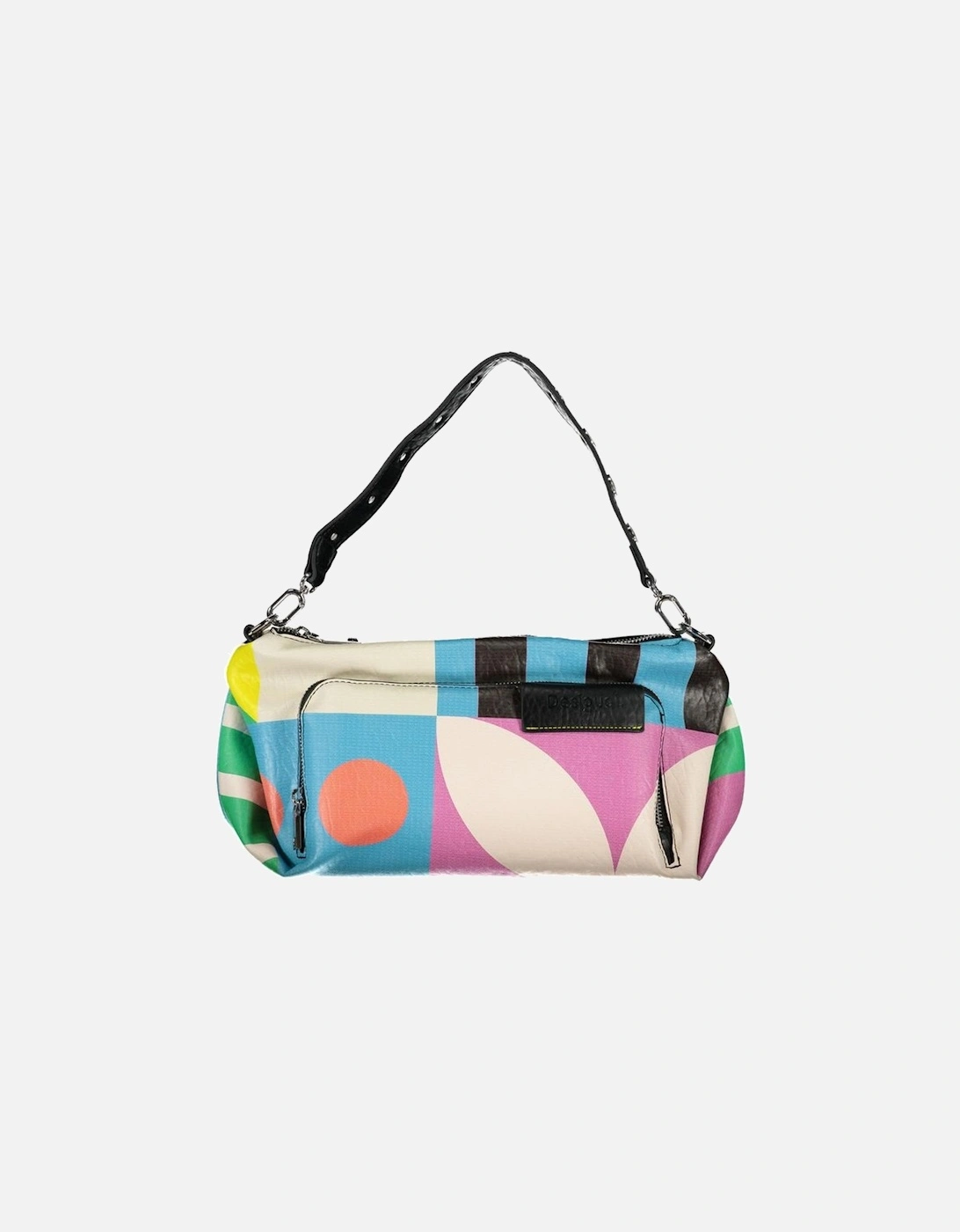 Desigual Women's Pink Contrasting Detail Bag With Adjustable Strap And Multiple Pockets - Size: One Size