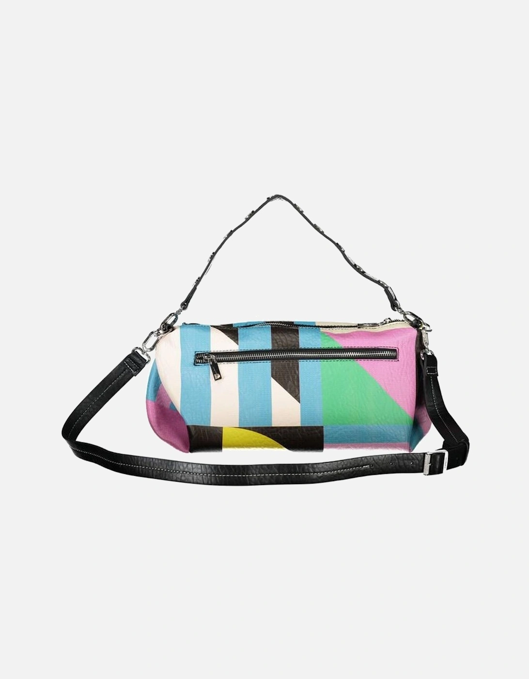 Contrasting Detail Bag with Adjustable Strap and Multiple Pockets