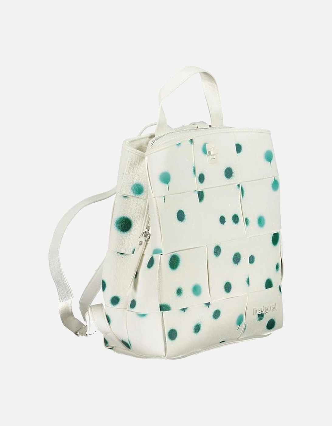 Polka Dot Backpack with Multiple Compartments and Contrasting Details