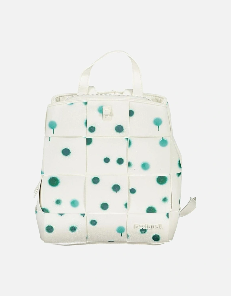 Polka Dot Backpack with Multiple Compartments and Contrasting Details