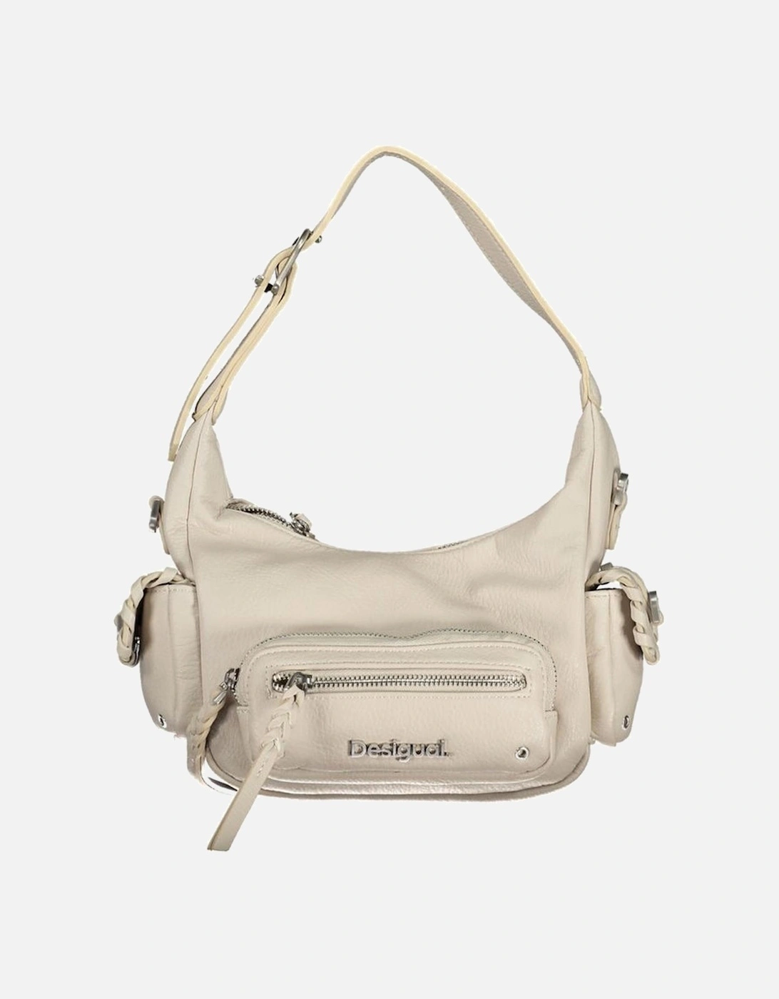 Desigual Women's White Adjustable Handle Bag With Multiple Pockets And Logo - Size: One Size