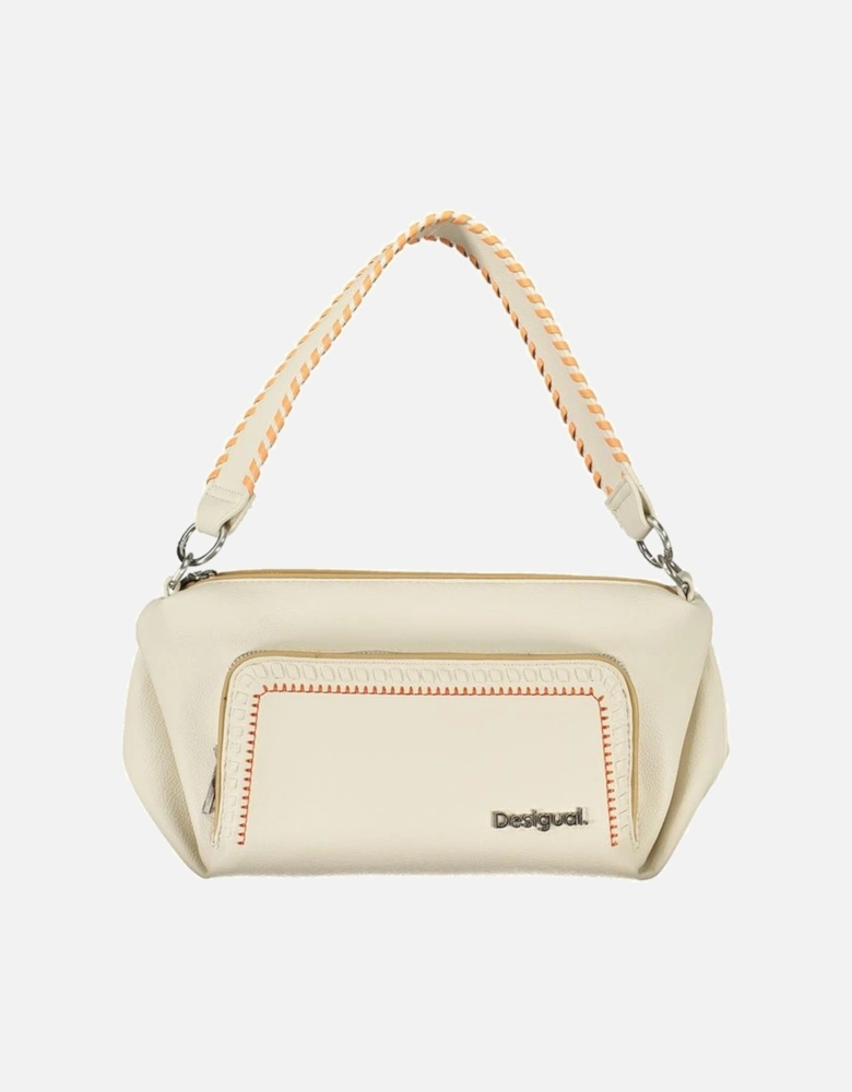 Removable Shoulder Strap Bag with External Pockets and Contrasting