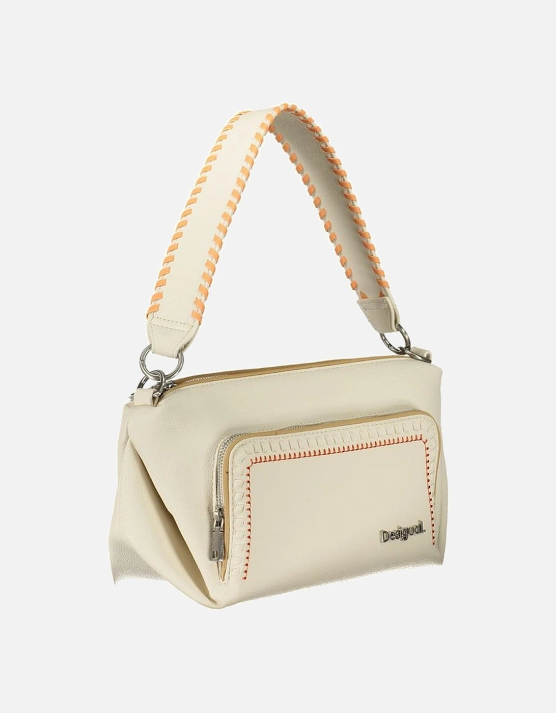 Removable Shoulder Strap Bag with External Pockets and Contrasting