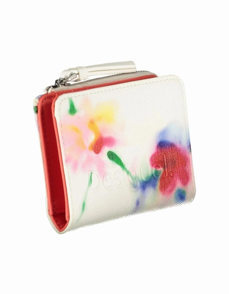 Double Compartment Wallet with Coin Purse and Card Slots Women - White