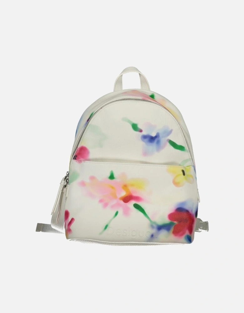 Contrast Detail Backpack with Adjustable Straps Women - White