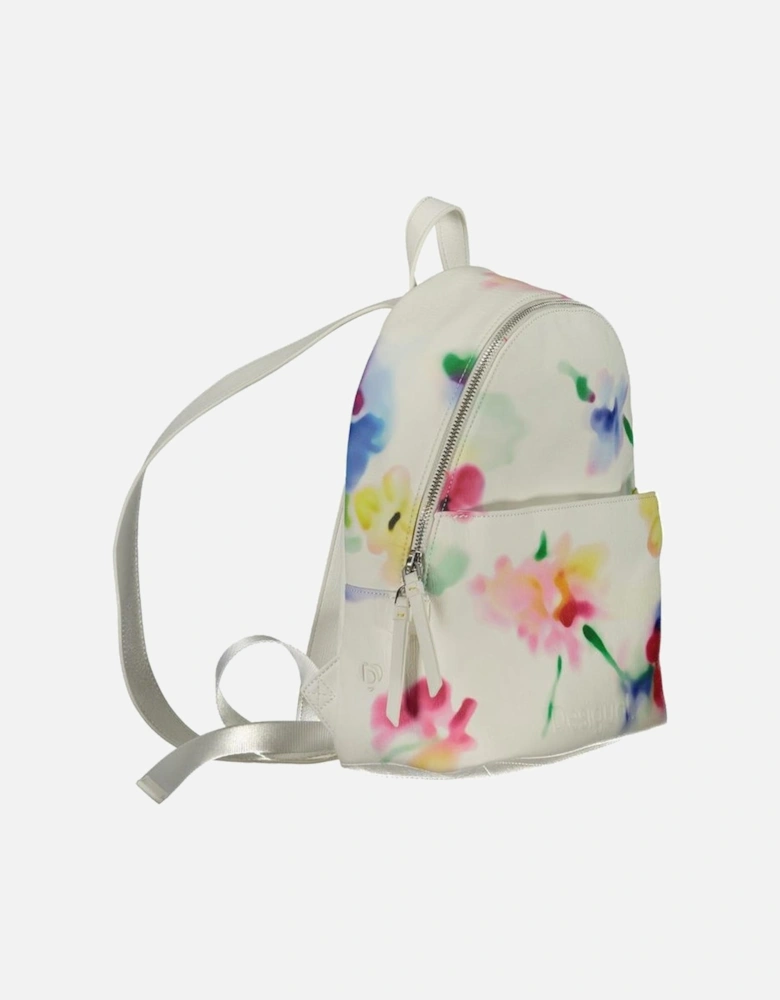 Contrast Detail Backpack with Adjustable Straps Women - White