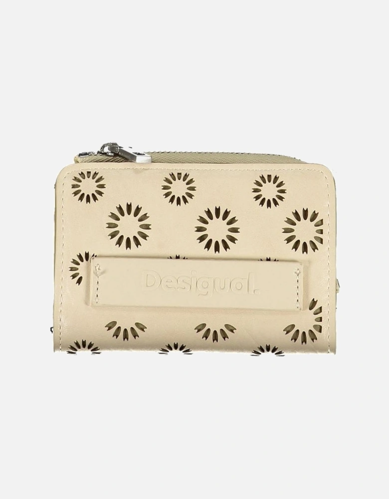 Wallet with 2 compartments and double card slots. Women - Beige
