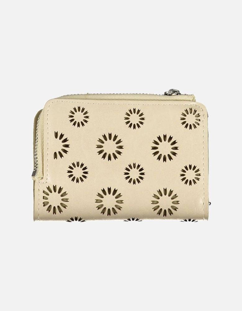 Wallet with 2 compartments and double card slots. Women - Beige