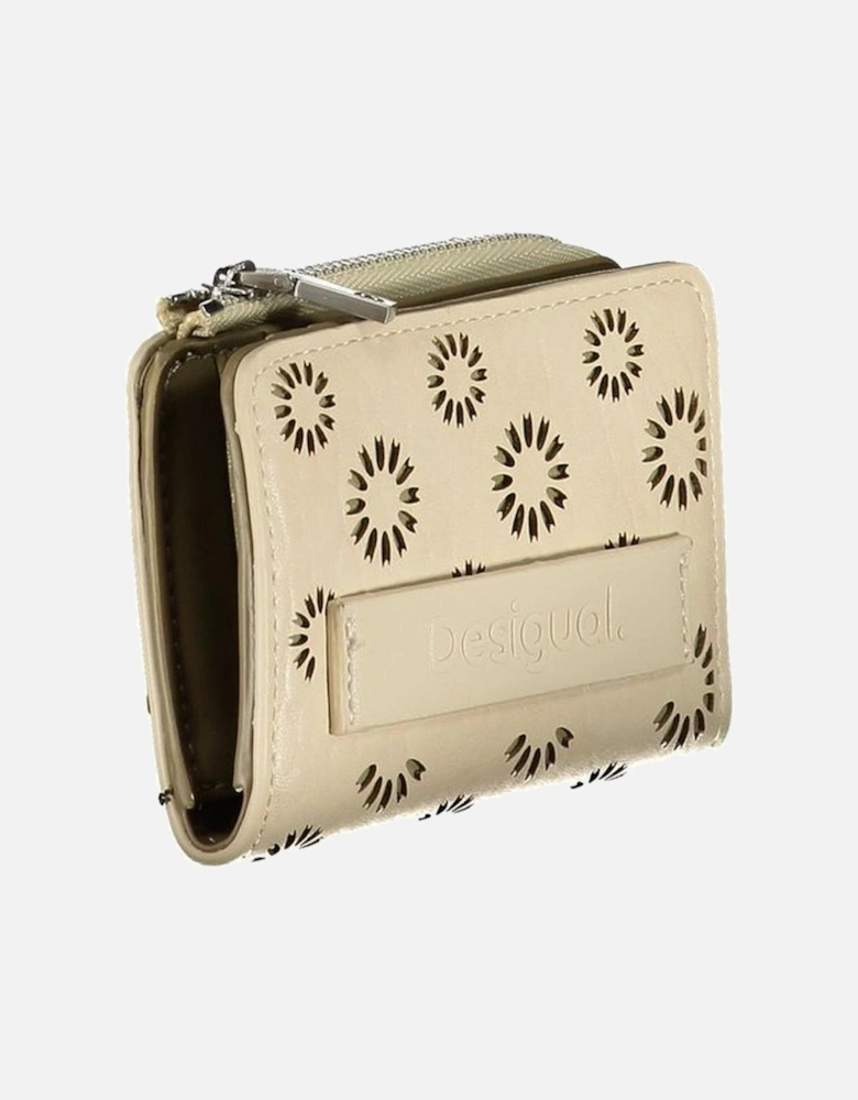 Wallet with 2 compartments and double card slots. Women - Beige