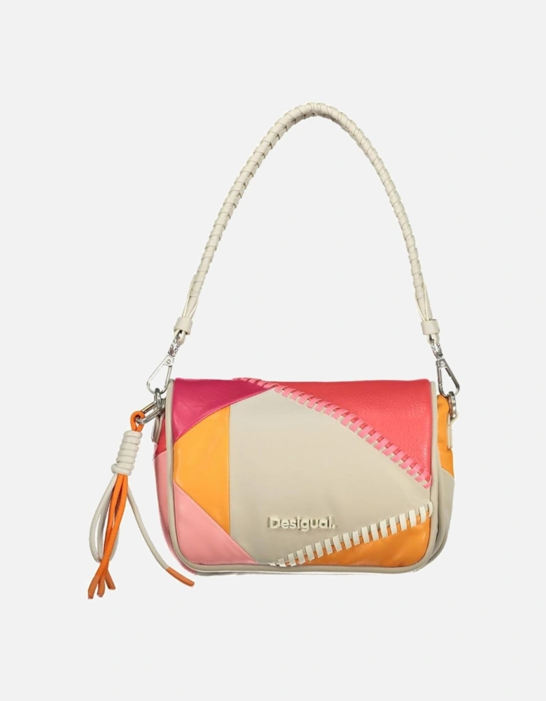 Contrasting Shoulder Bag with Multiple Pockets and Logo Women - White